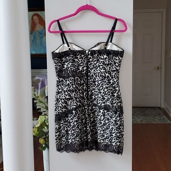 Bebe Black & White Cheetah Print Mini Dress - Picture 3 of 14